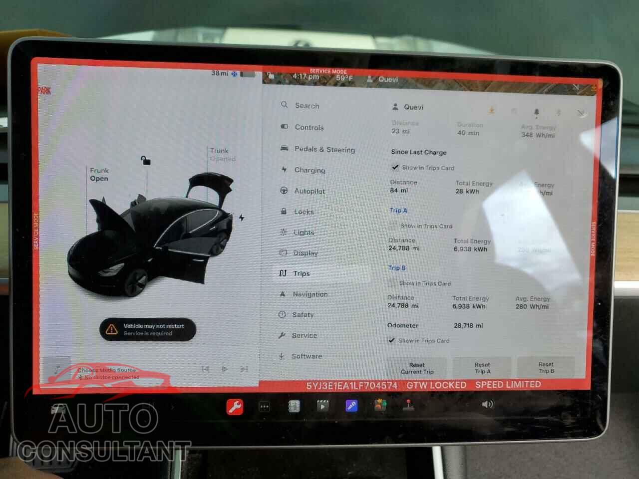 TESLA MODEL 3 2020 - 5YJ3E1EA1LF704574
