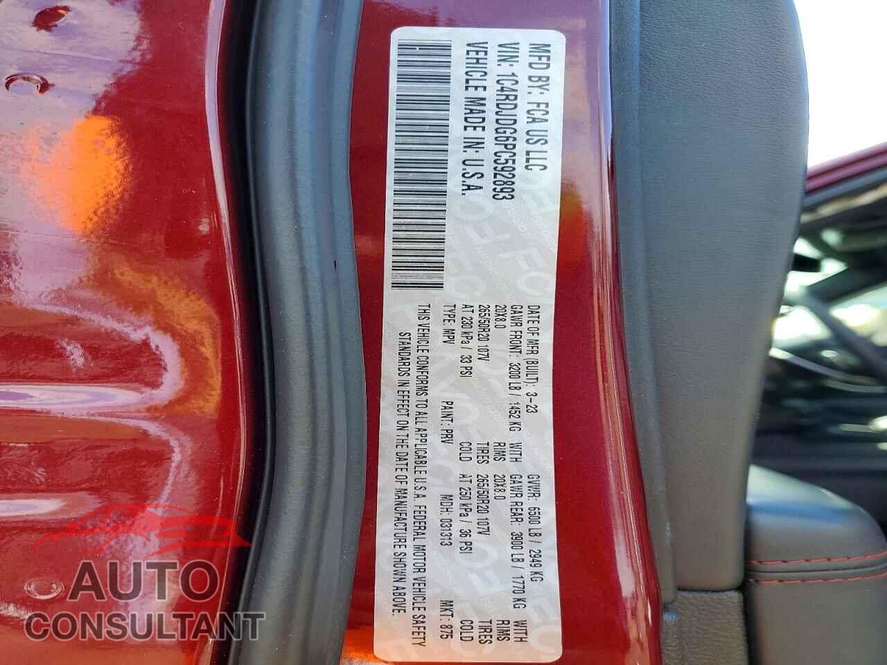 DODGE DURANGO 2023 - 1C4RDJDG6PC592893