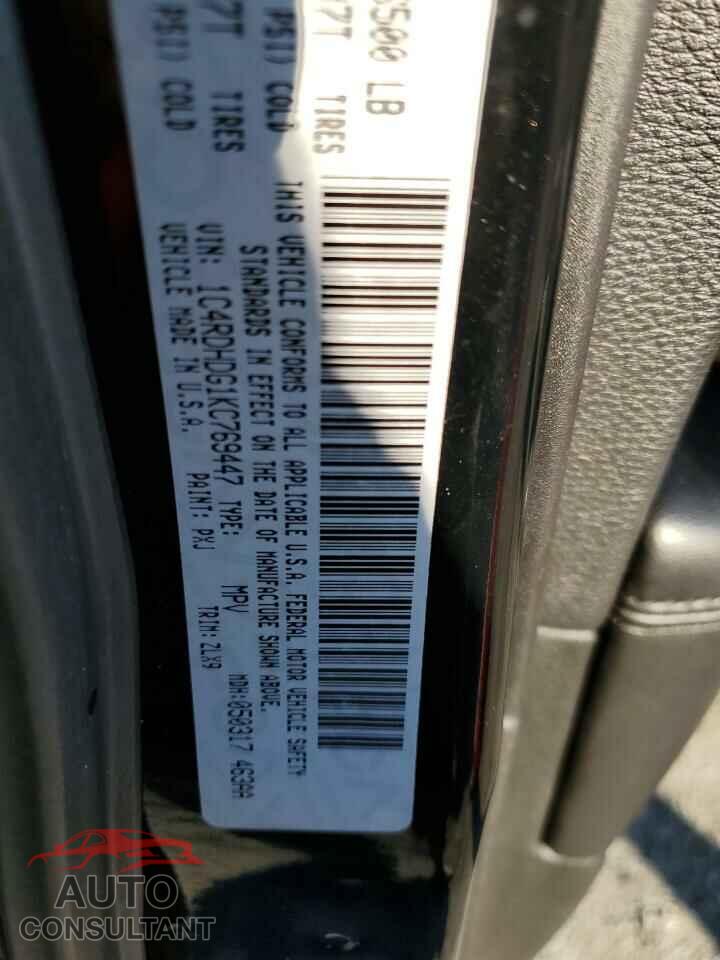 DODGE DURANGO 2019 - 1C4RDHDG1KC769447