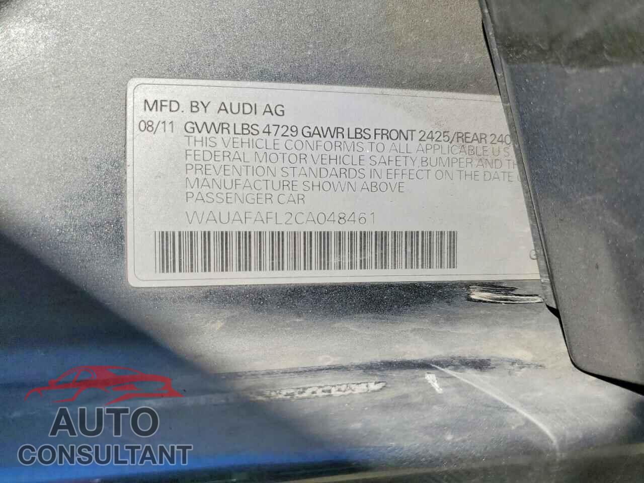 AUDI A4 2012 - WAUAFAFL2CA048461