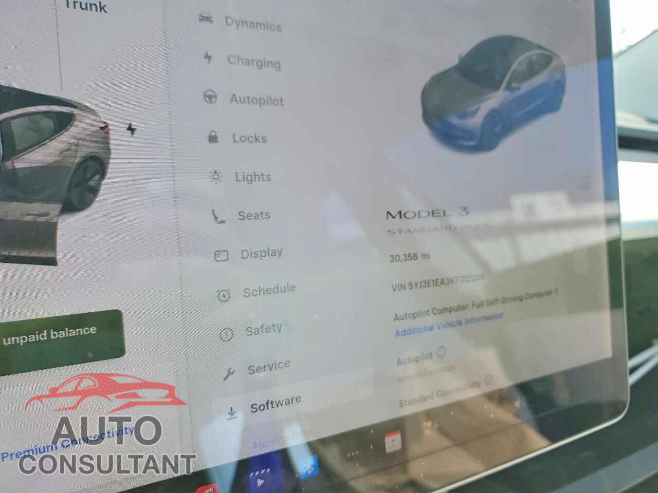 TESLA MODEL 3 2019 - 5YJ3E1EA3KF312288