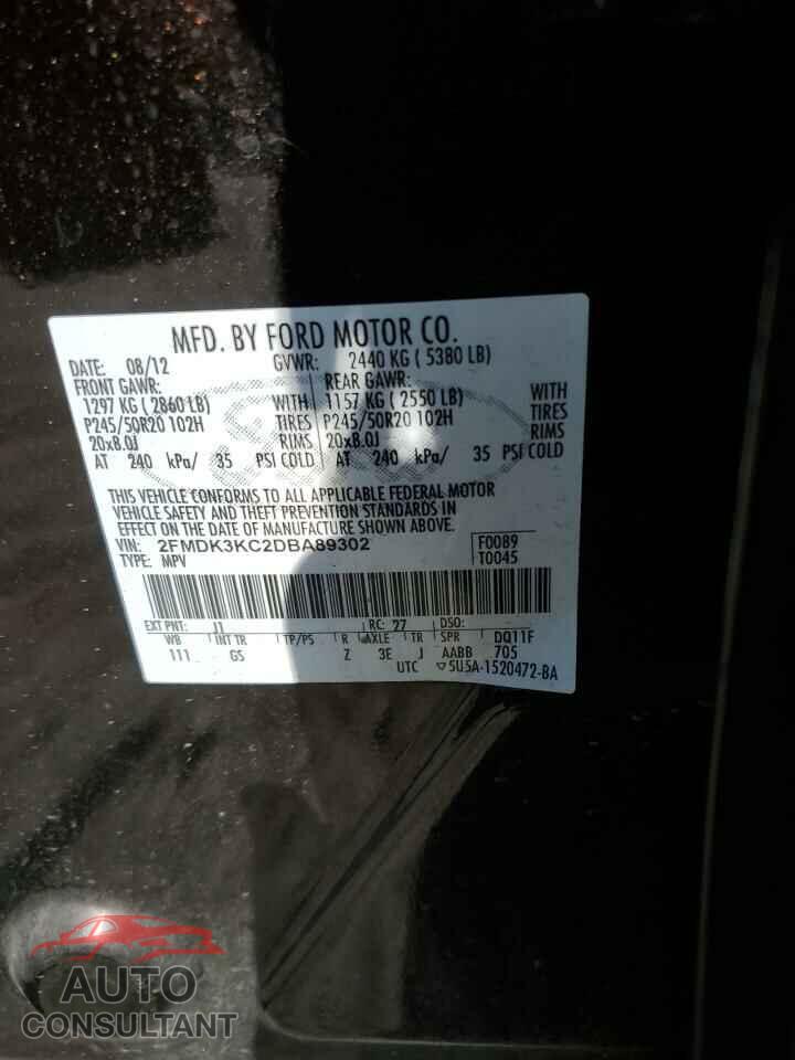 FORD EDGE 2013 - 2FMDK3KC2DBA89302