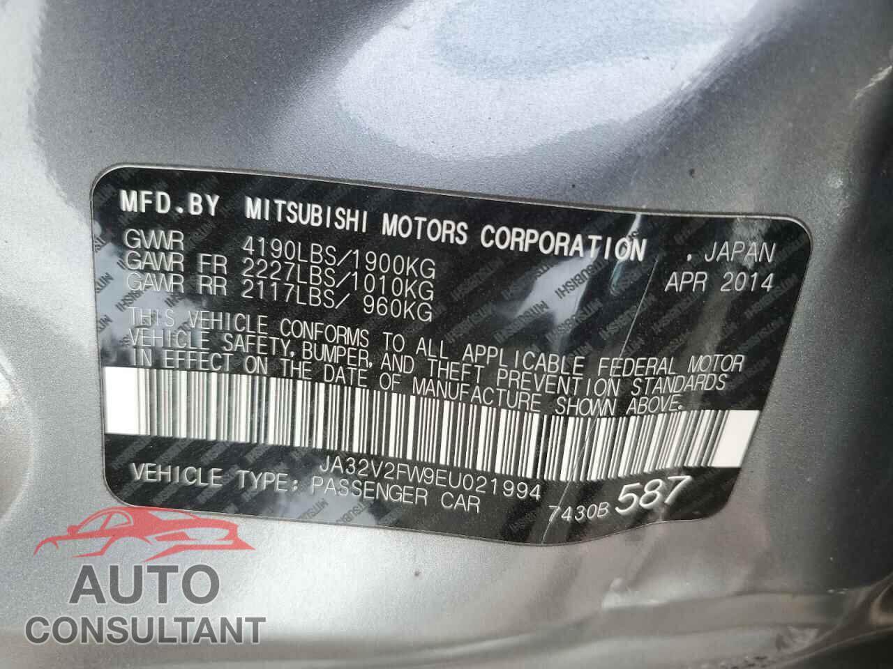 MITSUBISHI LANCER 2014 - JA32V2FW9EU021994