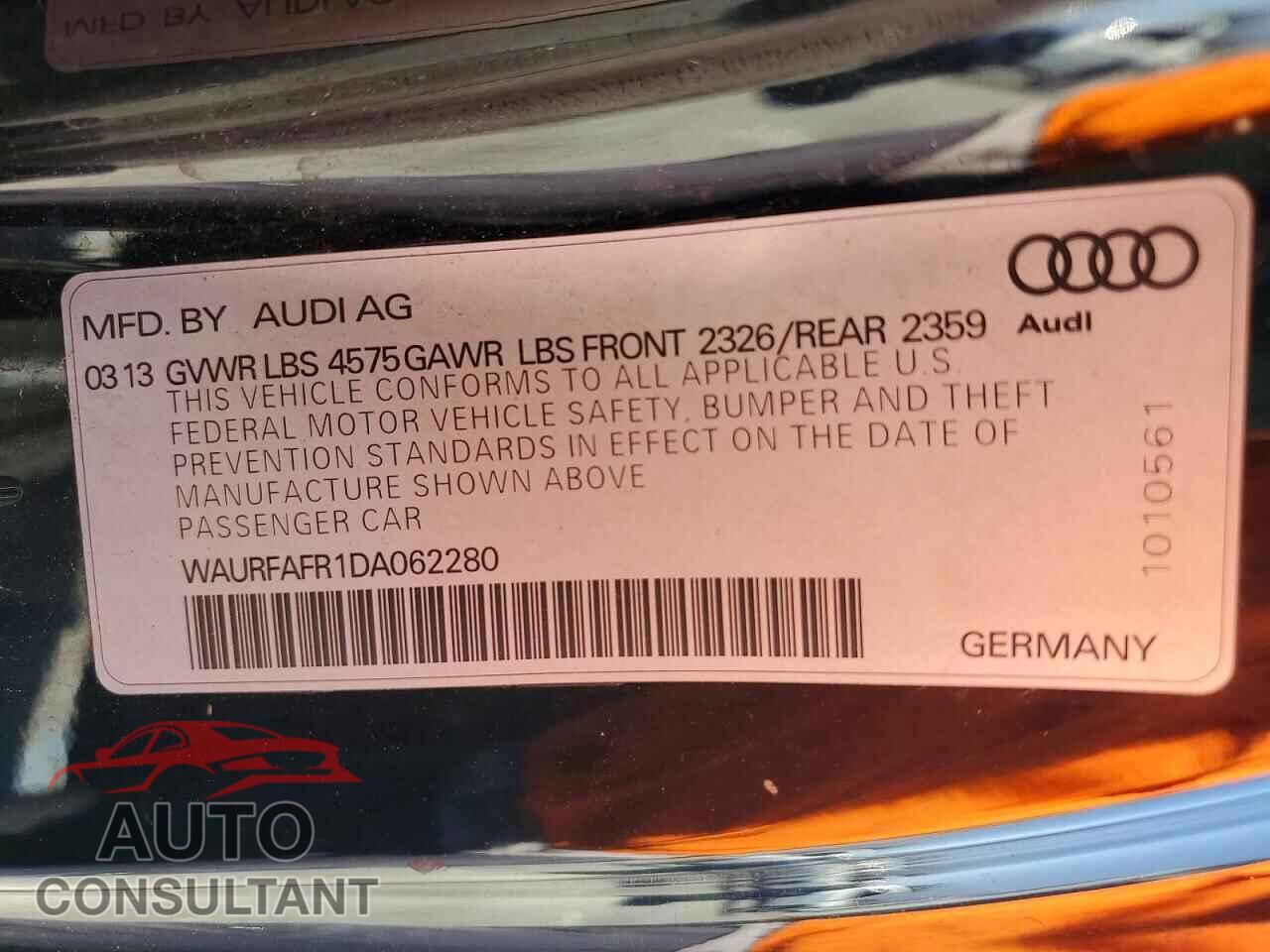 AUDI A5 2013 - WAURFAFR1DA062280