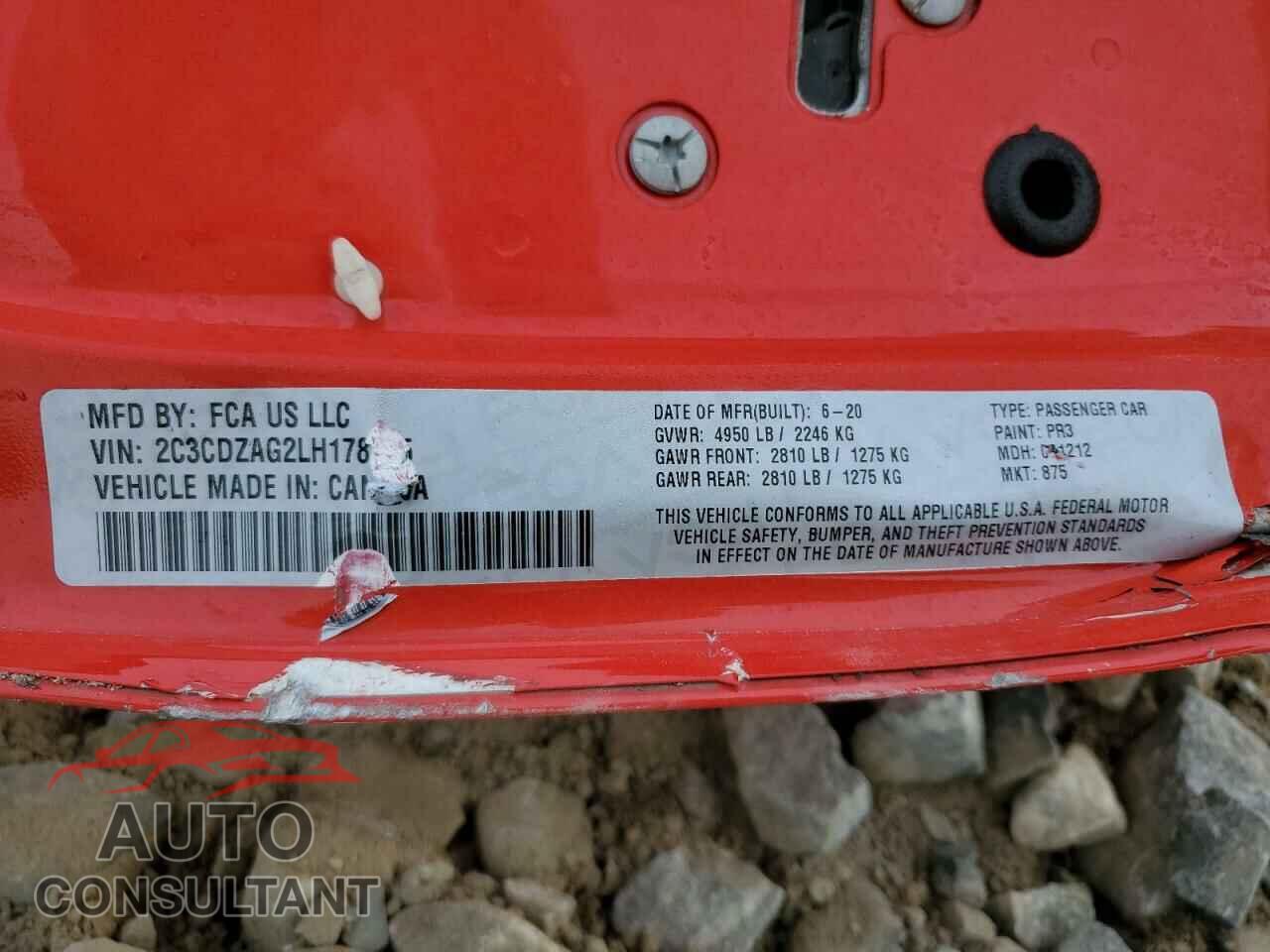 DODGE CHALLENGER 2020 - 2C3CDZAG2LH178885