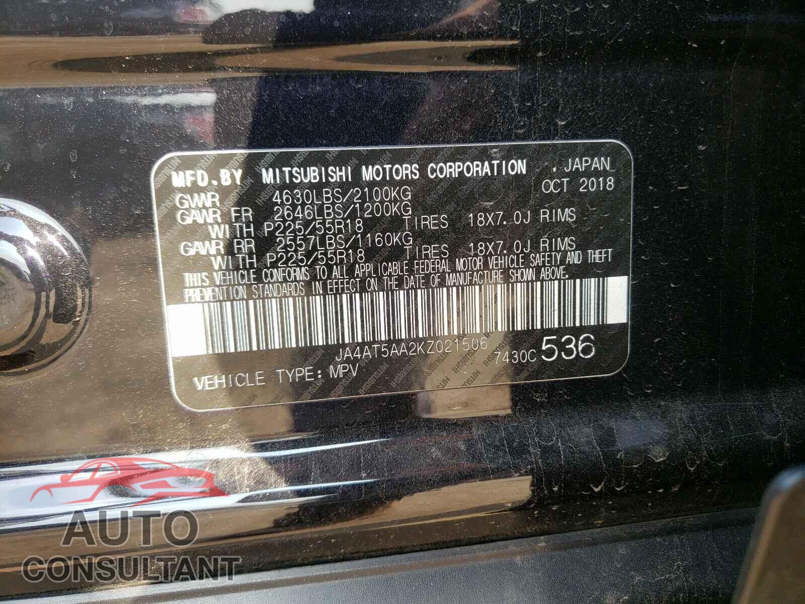 MITSUBISHI ECLIPSE 2019 - JA4AT5AA2KZ021506