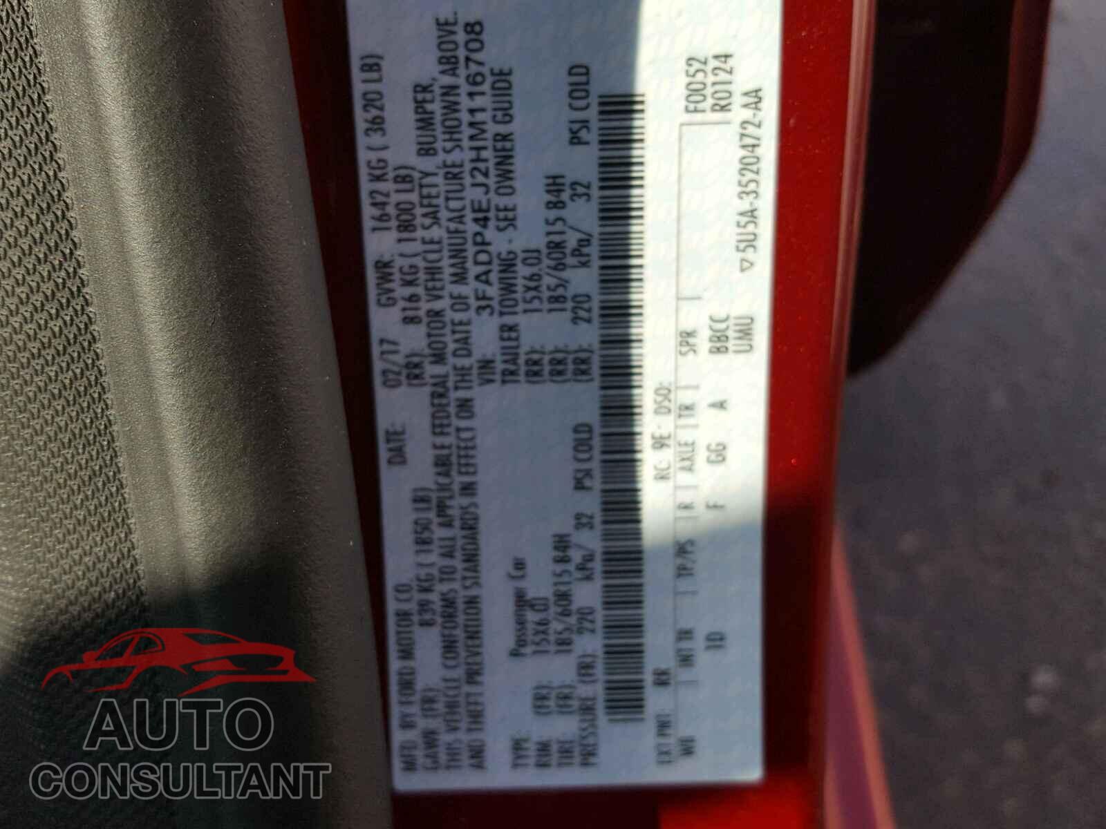 FORD FIESTA SE 2017 - 3FADP4EJ2HM116708