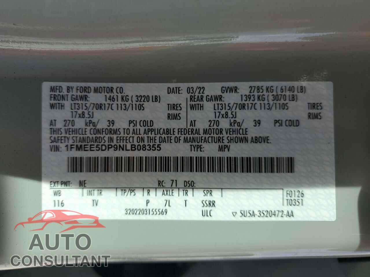 FORD BRONCO 2022 - 1FMEE5DP9NLB08355