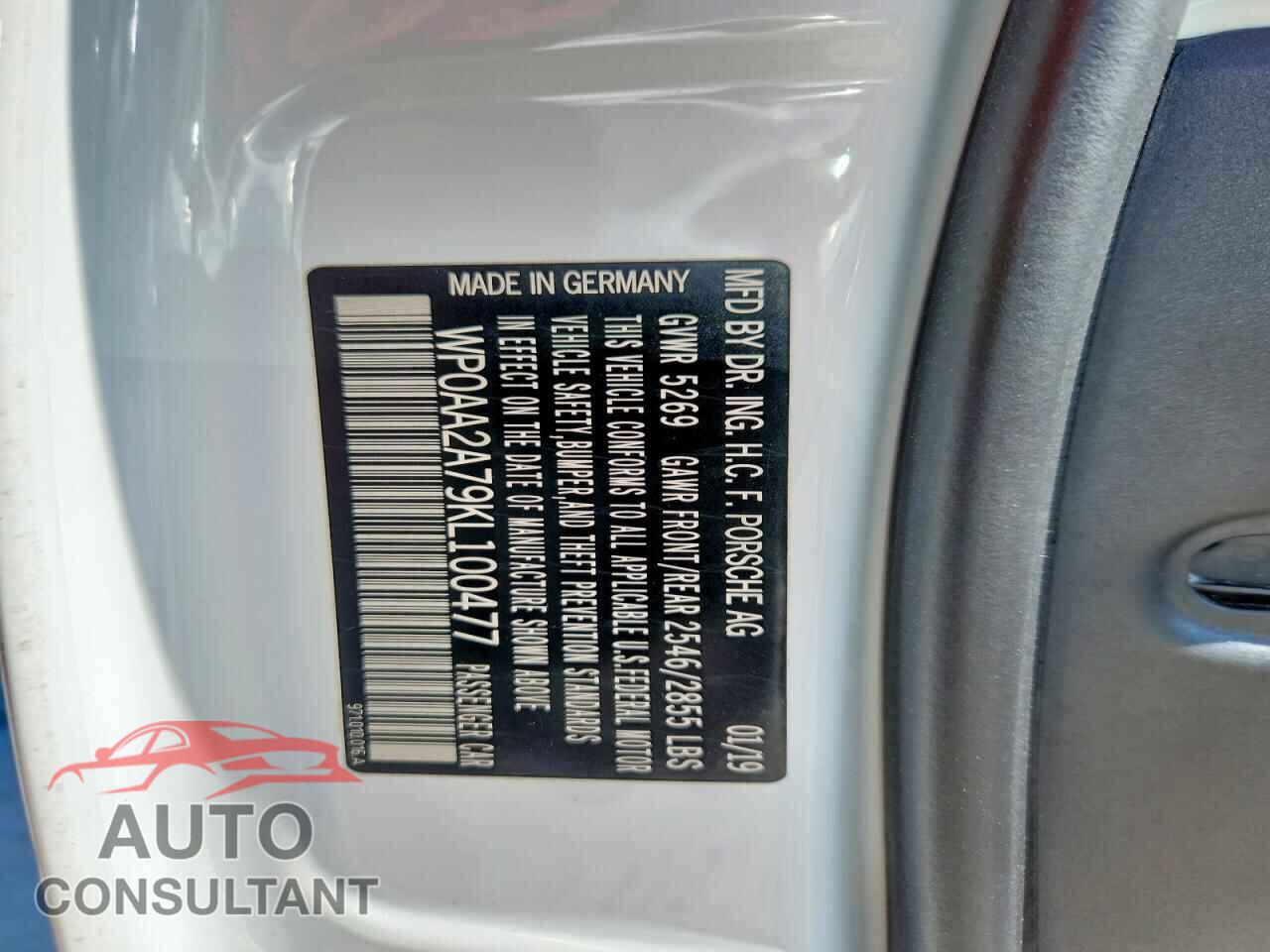 PORSCHE PANAMERA 2019 - WP0AA2A79KL100477