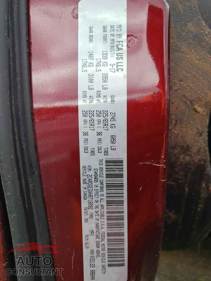 DODGE CARAVAN 2017 - 2C4RDGEGXHR716092