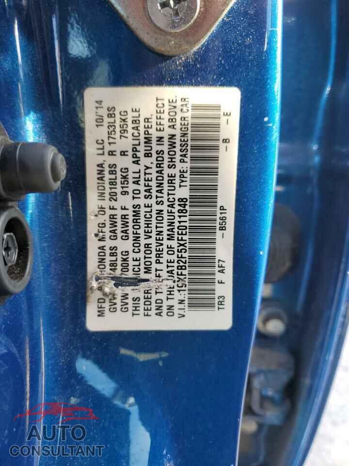 HONDA CIVIC 2015 - 19XFB2F5XFE011848
