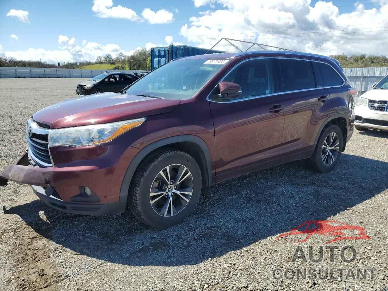 TOYOTA HIGHLANDER 2016 - 5TDJKRFH4GS271036