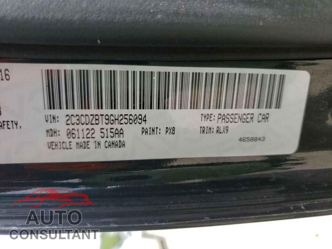 DODGE CHALLENGER 2016 - 2C3CDZBT9GH256094