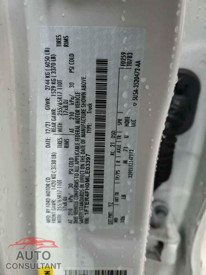 FORD RANGER 2021 - 1FTER4FH0MLE03397