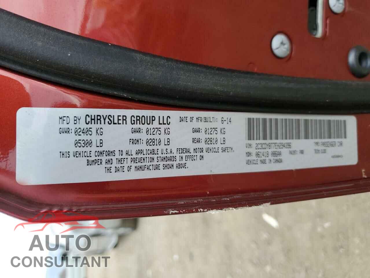 DODGE CHALLENGER 2014 - 2C3CDYBT7EH294396