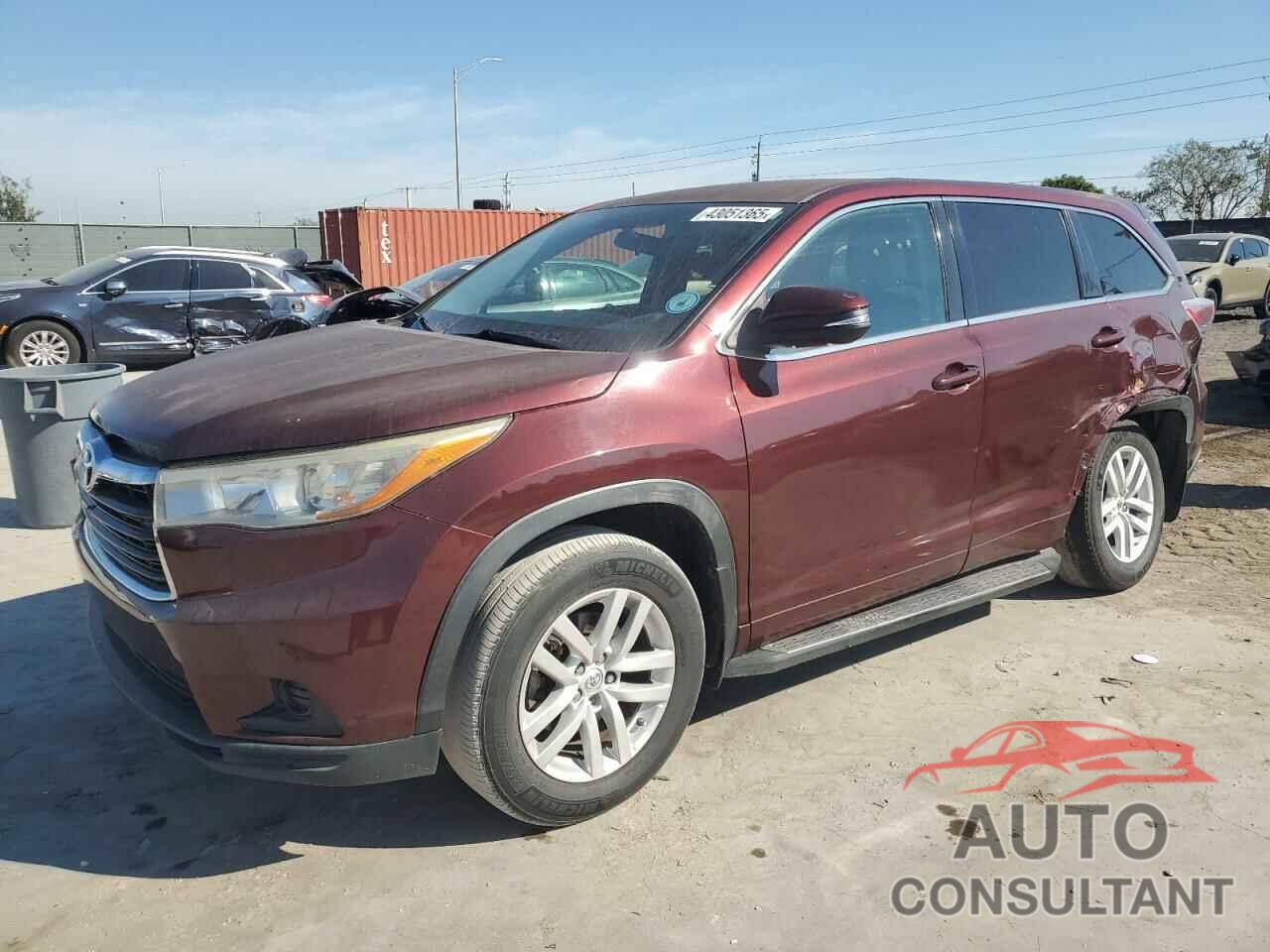 TOYOTA HIGHLANDER 2014 - 5TDZKRFH3ES014854