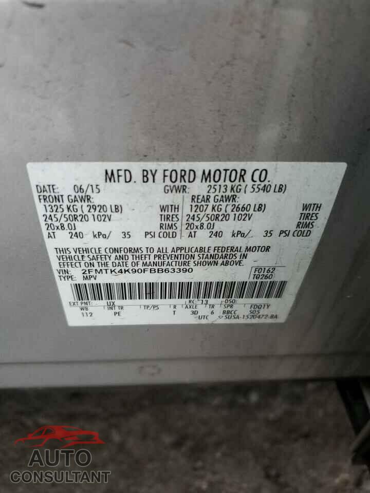 FORD EDGE 2015 - 2FMTK4K90FBB63390