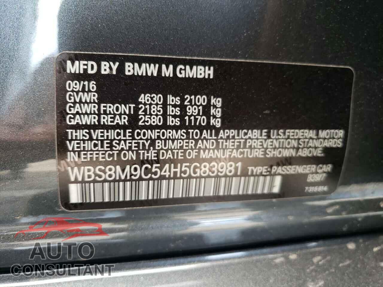BMW M3 2017 - WBS8M9C54H5G83981