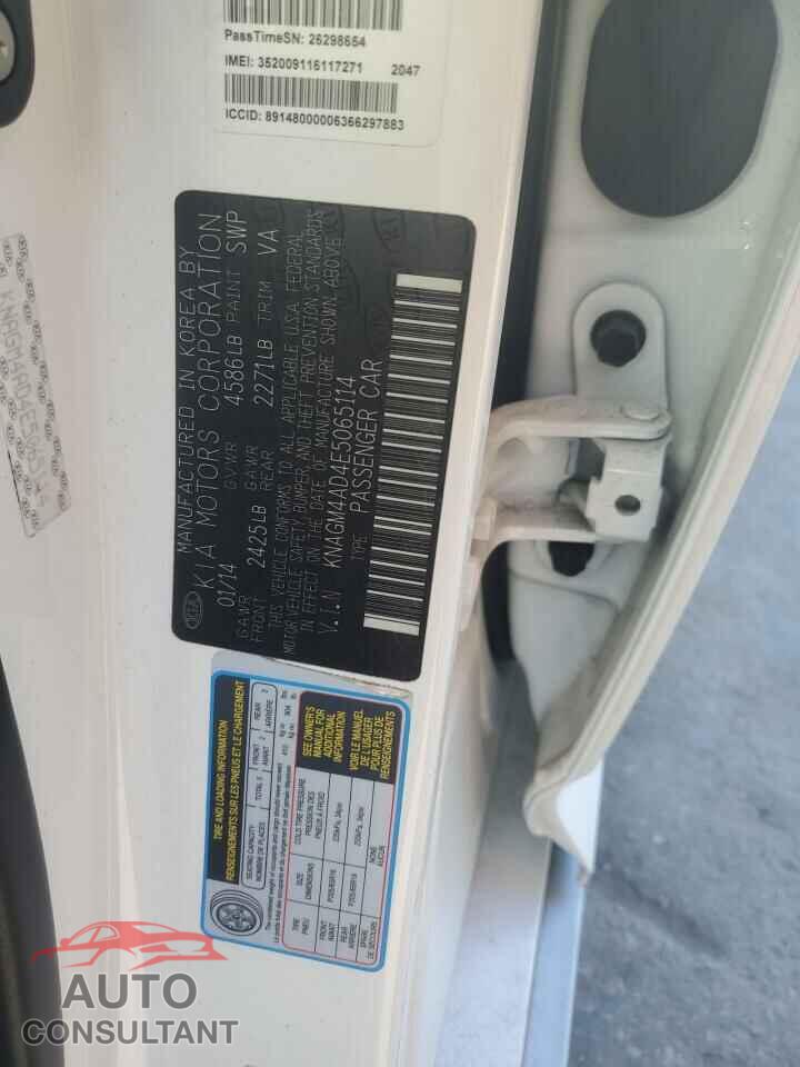 KIA OPTIMA 2014 - KNAGM4AD4E5065114