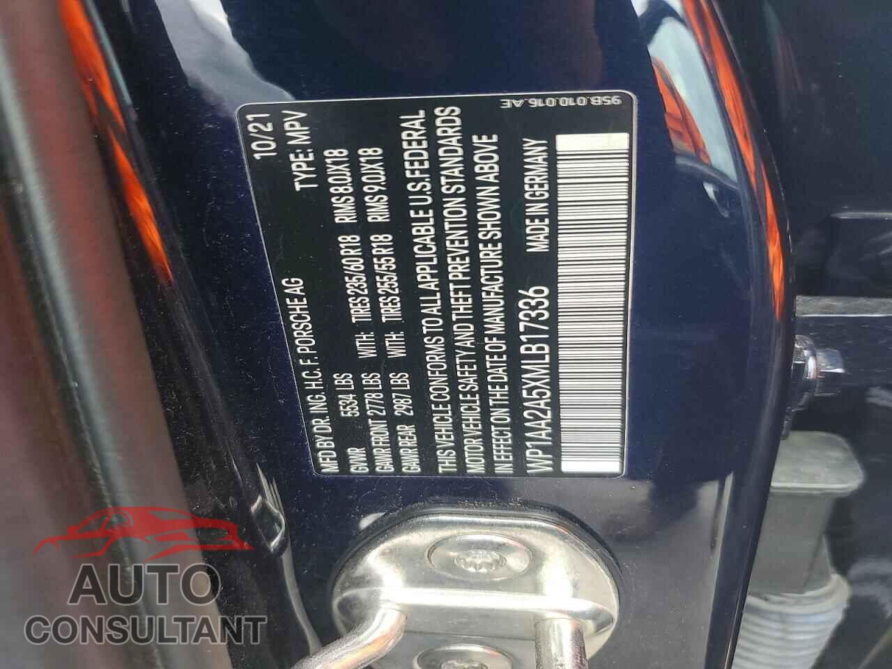 PORSCHE MACAN 2021 - WP1AA2A5XMLB17336