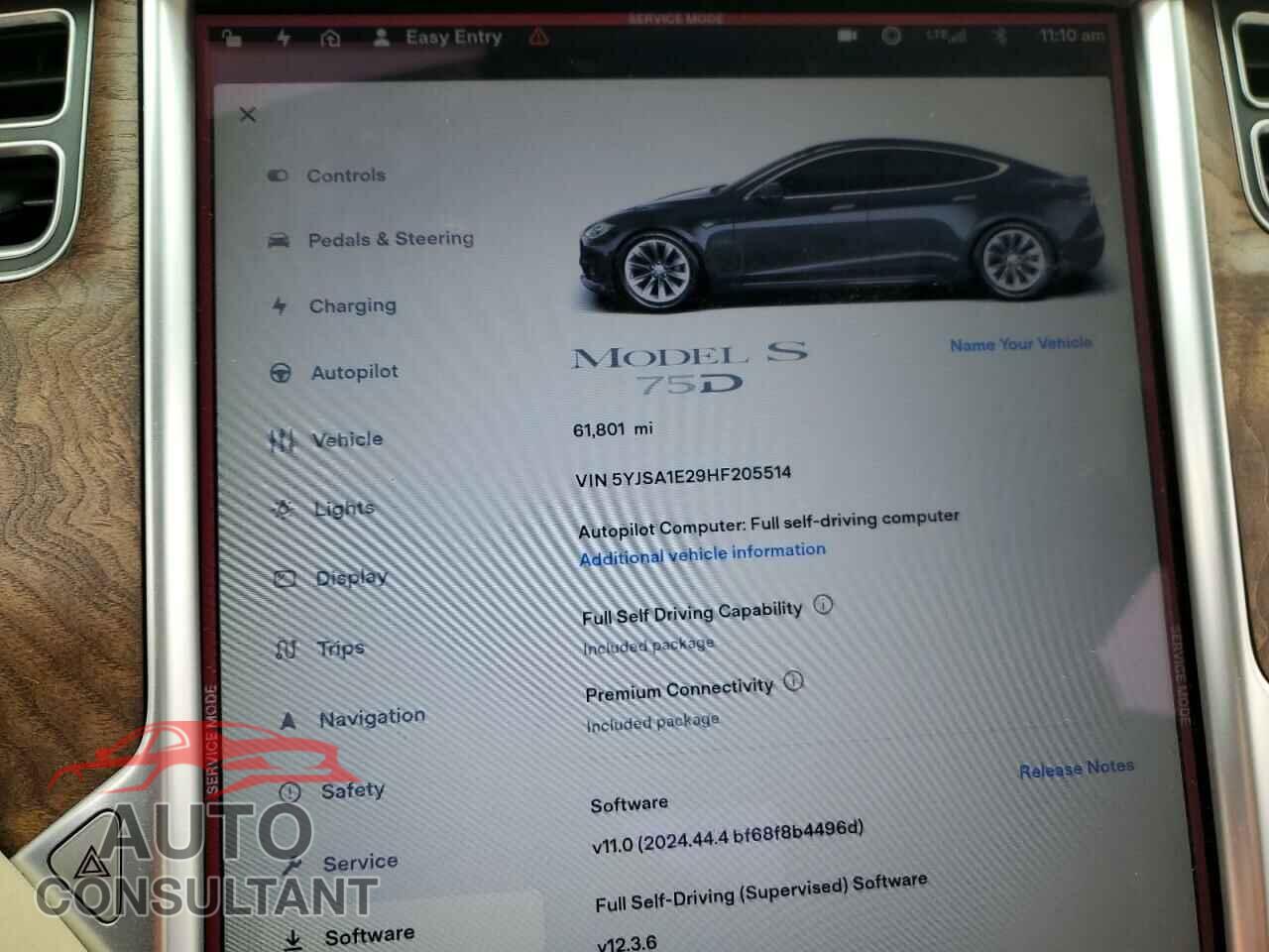 TESLA MODEL S 2017 - 5YJSA1E29HF205514