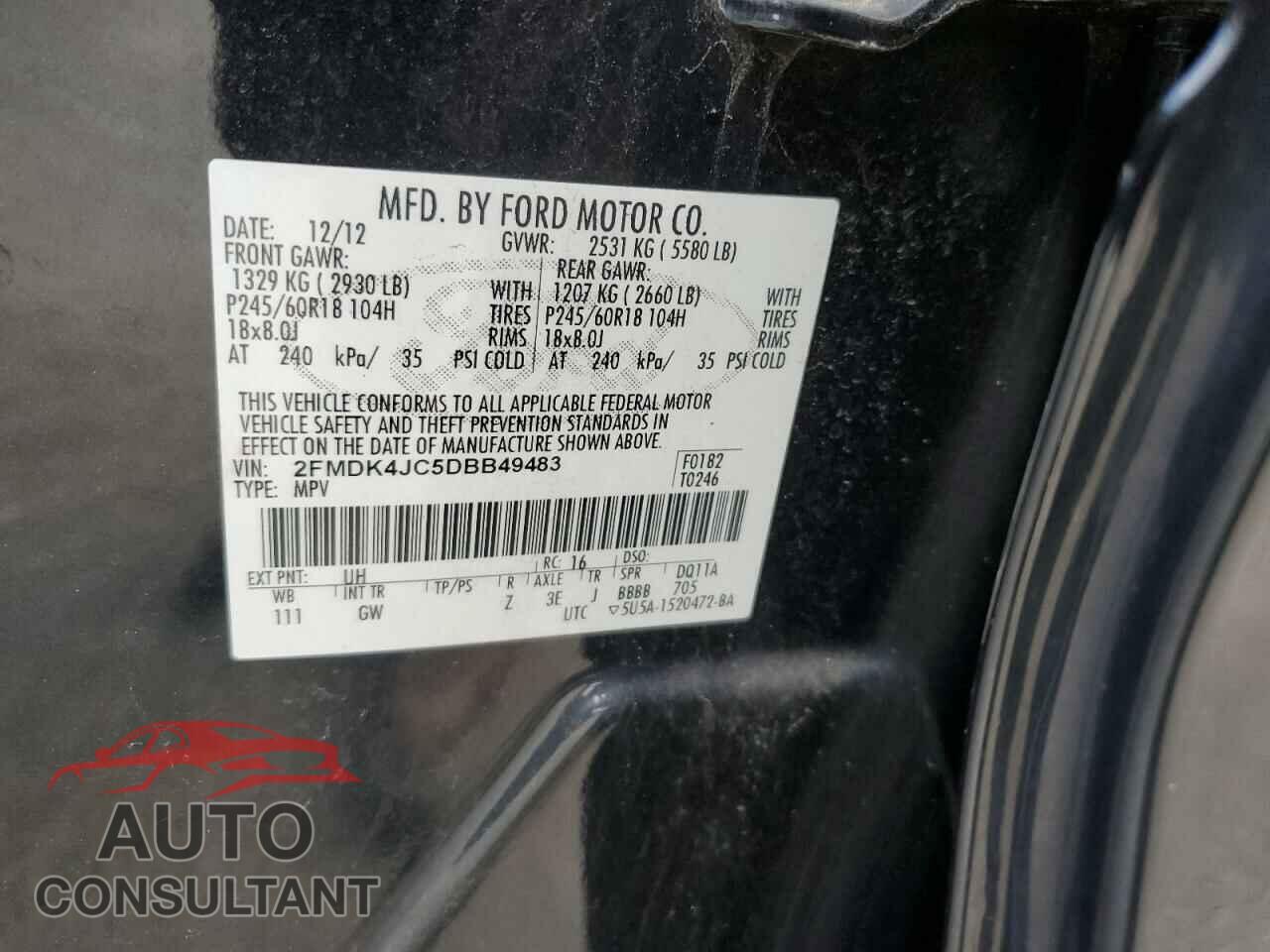 FORD EDGE 2013 - 2FMDK4JC5DBB49483
