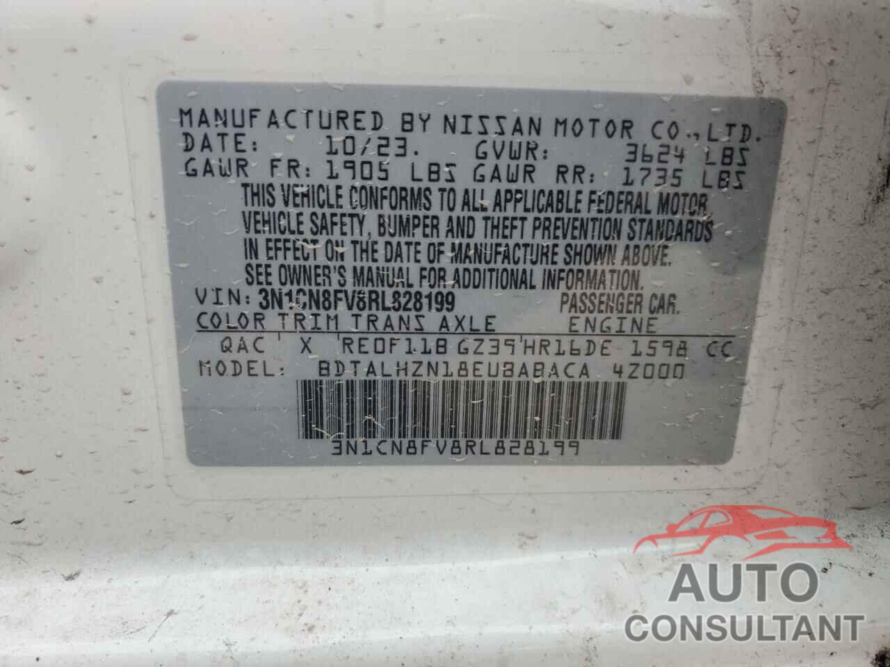 NISSAN VERSA 2024 - 3N1CN8FV8RL828199