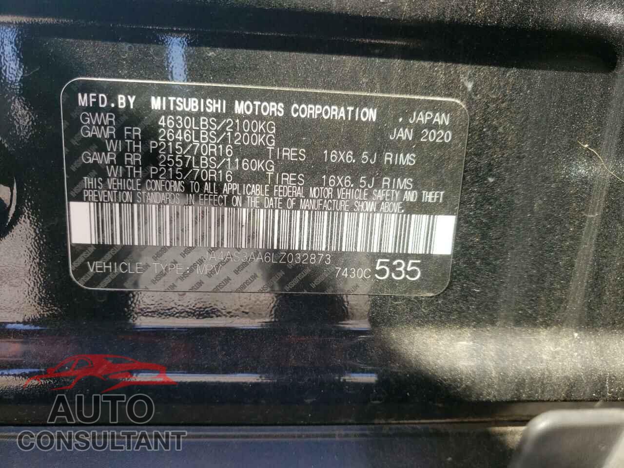 MITSUBISHI ECLIPSE 2020 - JA4AS3AA6LZ032873