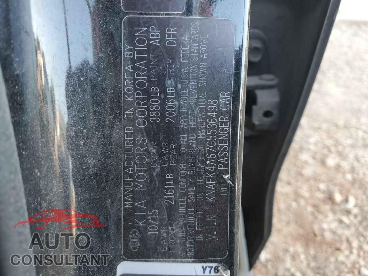 KIA FORTE 2016 - KNAFK4A67G5536498