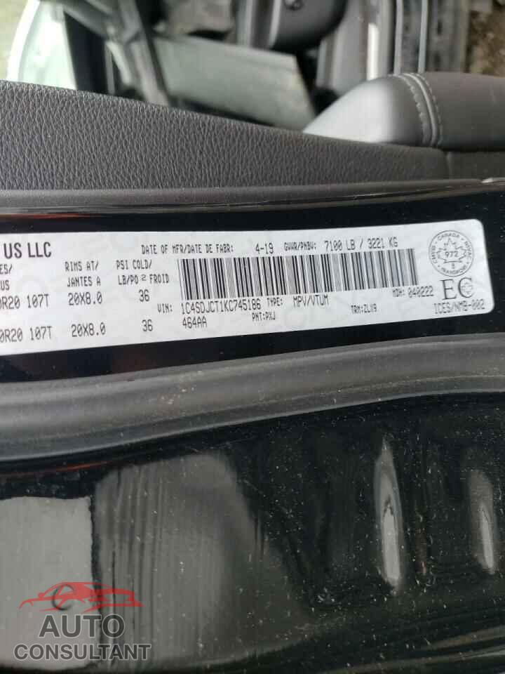 DODGE DURANGO 2019 - 1C4SDJCT1KC745186