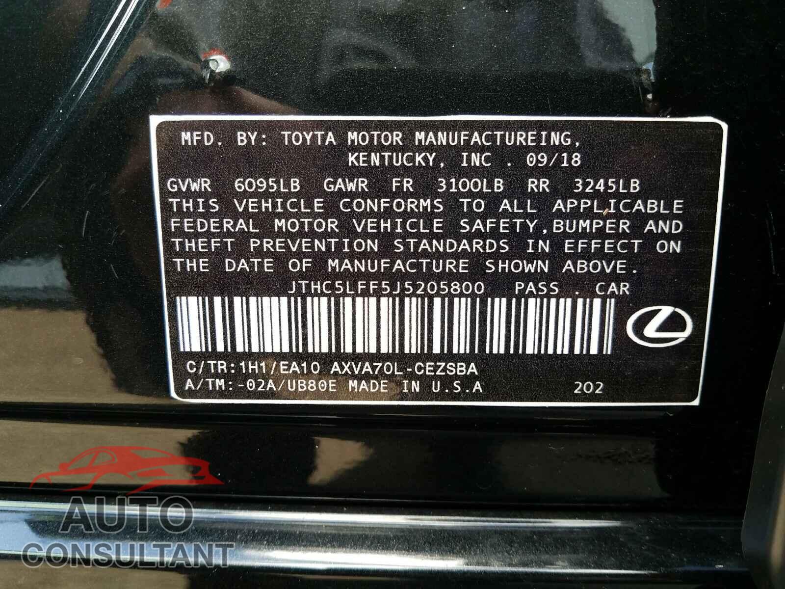 LEXUS LS500 2018 - JTHB51FF1J5003911