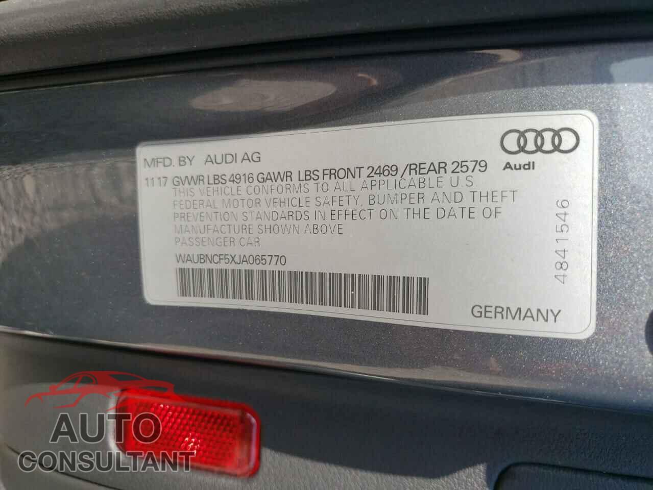 AUDI A5 2018 - WAUBNCF5XJA065770