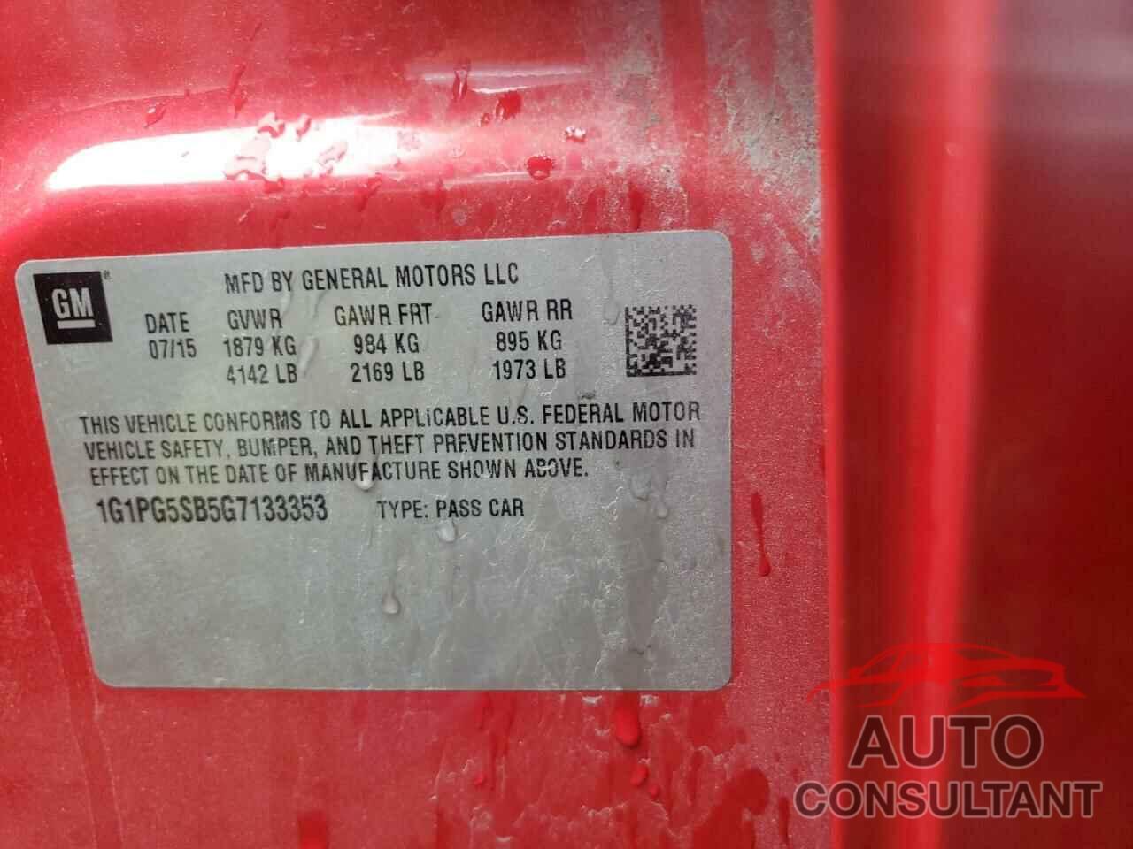 CHEVROLET CRUZE 2016 - 1G1PG5SB5G7133353