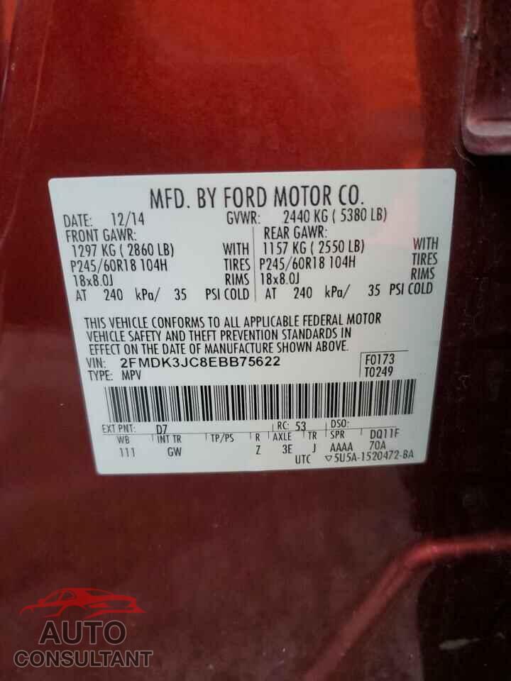 FORD EDGE 2014 - 2FMDK3JC8EBB75622