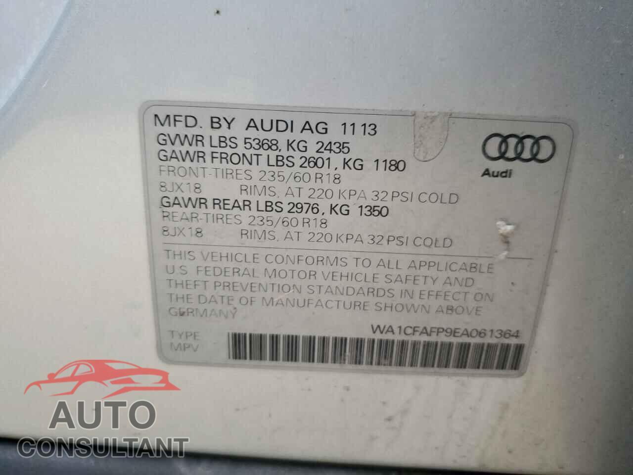 AUDI Q5 2014 - WA1CFAFP9EA061364