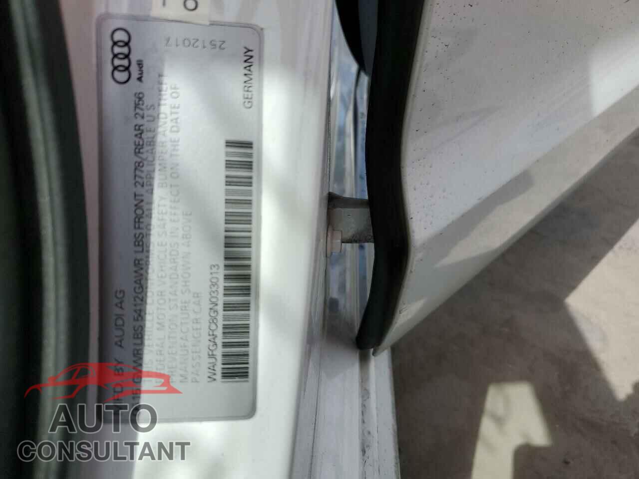AUDI A6 2016 - WAUFGAFC8GN033013