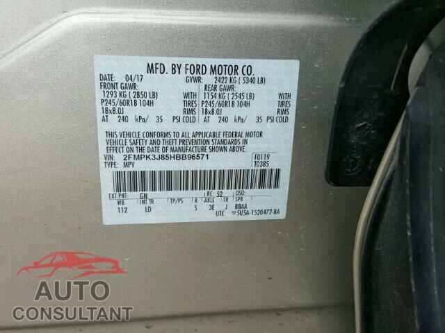 FORD EDGE SEL 2017 - 2FMPK3J85HBB96571