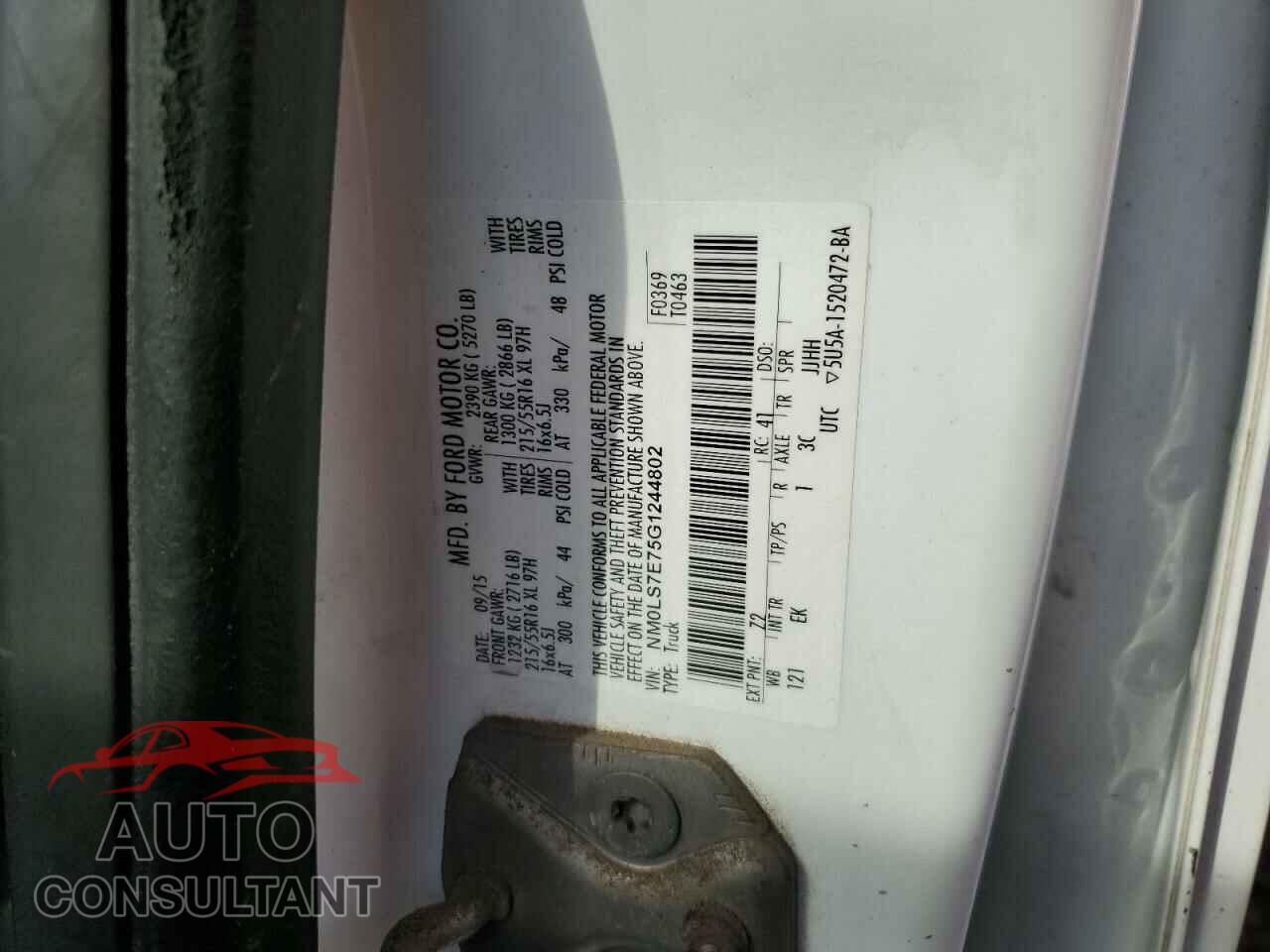 FORD TRANSIT 2016 - NM0LS7E75G1244802