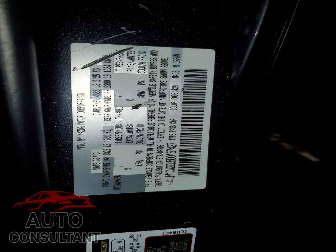 MAZDA 5 2013 - JM1CW2DL5D0157427