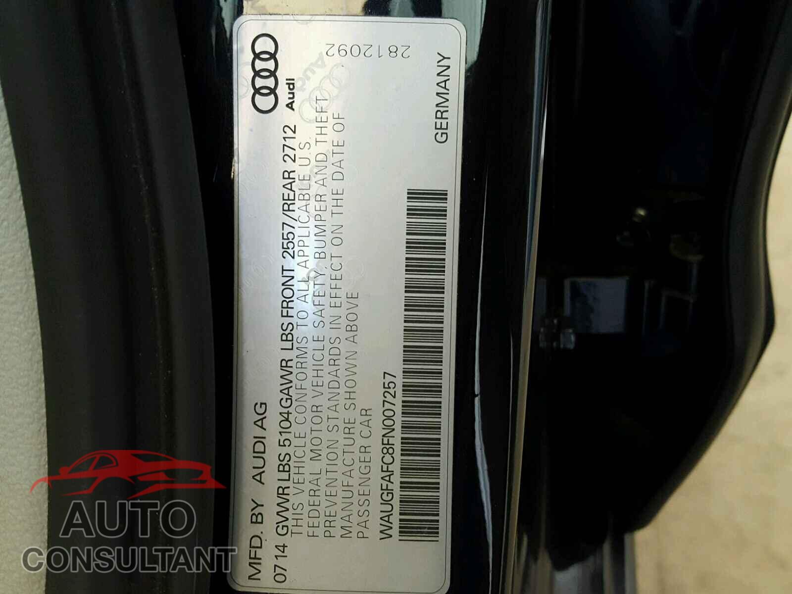 AUDI A6 2015 - WAUGFAFC8FN007257