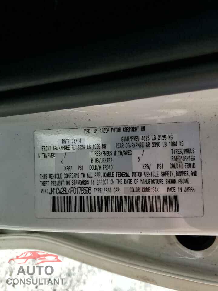 MAZDA 5 2015 - JM1CW2BL4F0178596