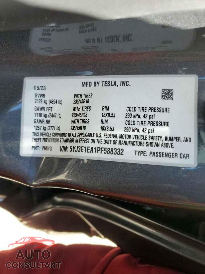 TESLA MODEL 3 2023 - 5YJ3E1EA1PF588332