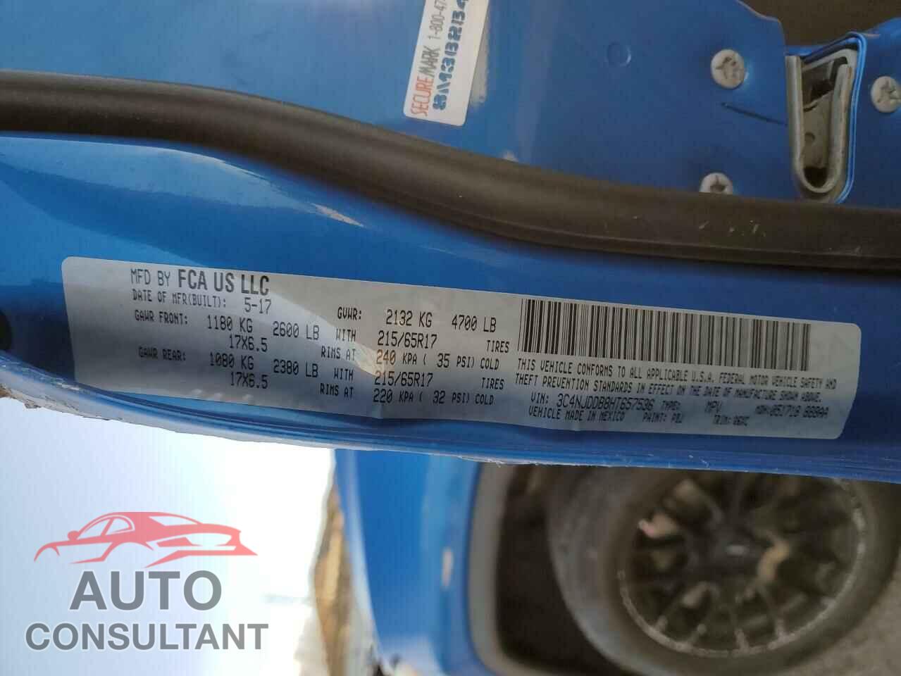 JEEP COMPASS 2017 - 3C4NJDDB8HT657536
