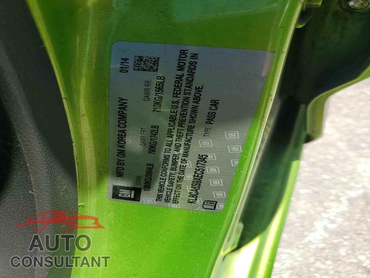 CHEVROLET SPARK 2014 - KL8CA6S9XEC517345