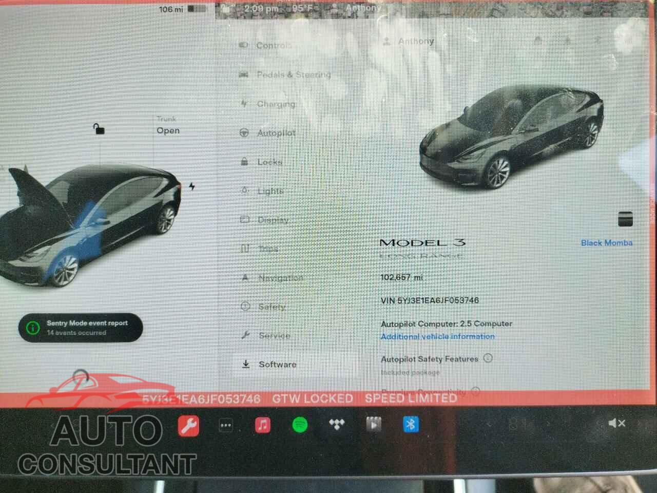 TESLA MODEL 3 2018 - 5YJ3E1EA6JF053746