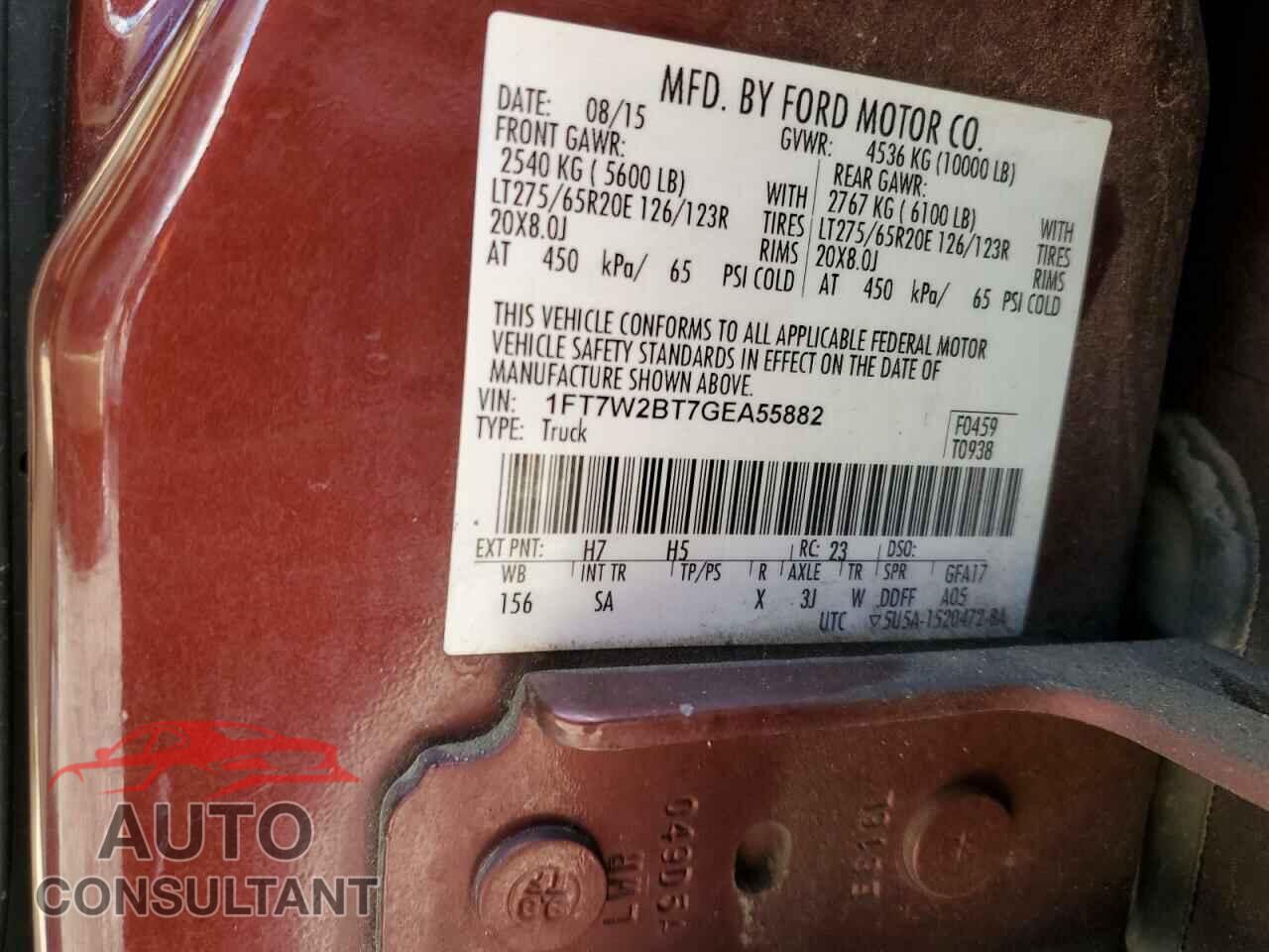 FORD F250 2016 - 1FT7W2BT7GEA55882