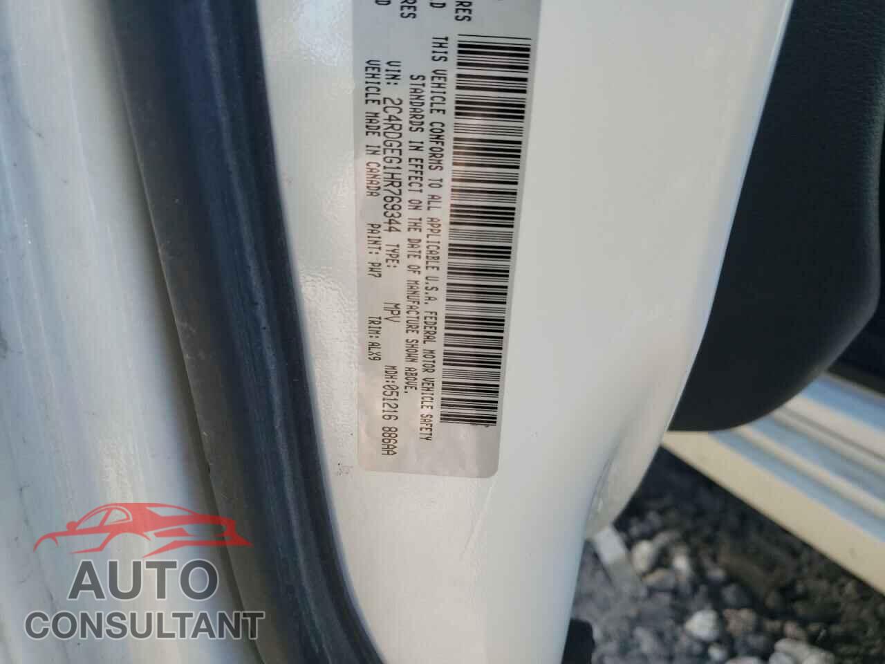 DODGE CARAVAN 2017 - 2C4RDGEG1HR769344