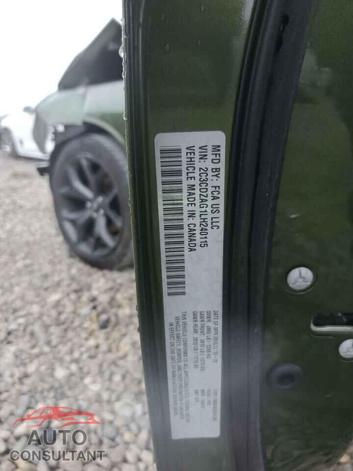 DODGE CHALLENGER 2020 - 2C3CDZAG1LH240115