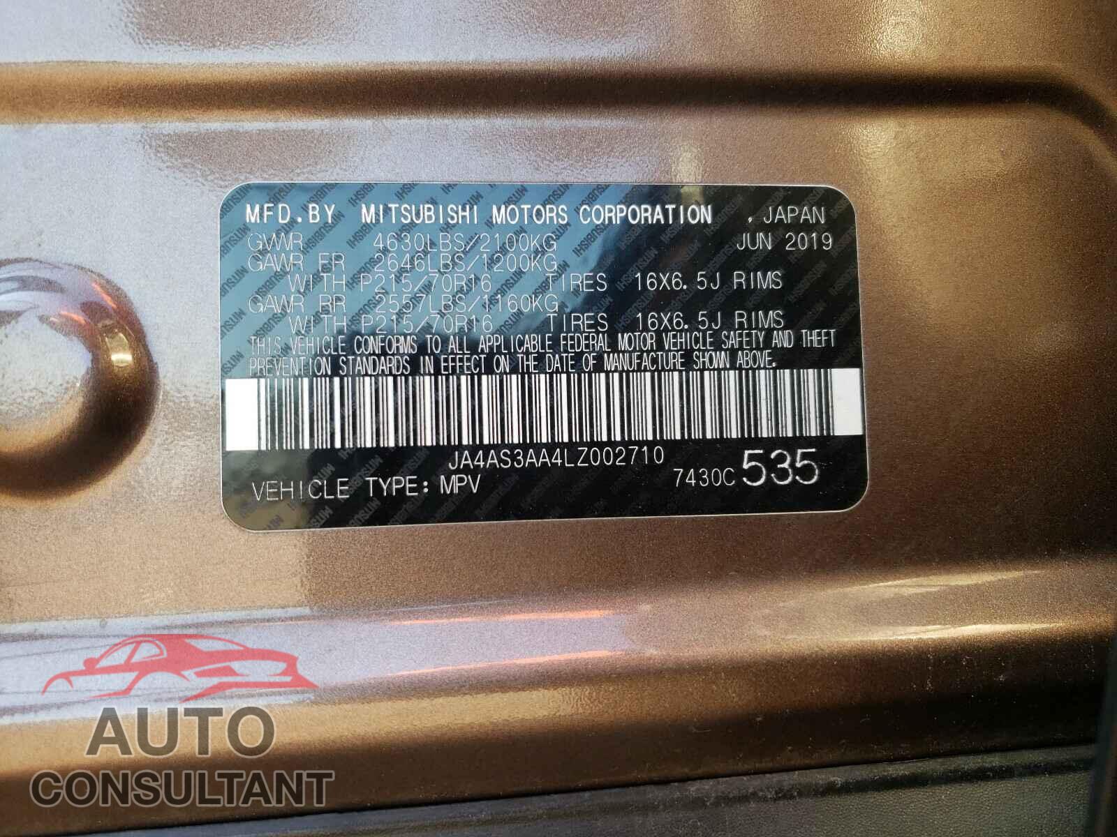 MITSUBISHI ECLIPSE 2020 - JA4AS3AA4LZ002710