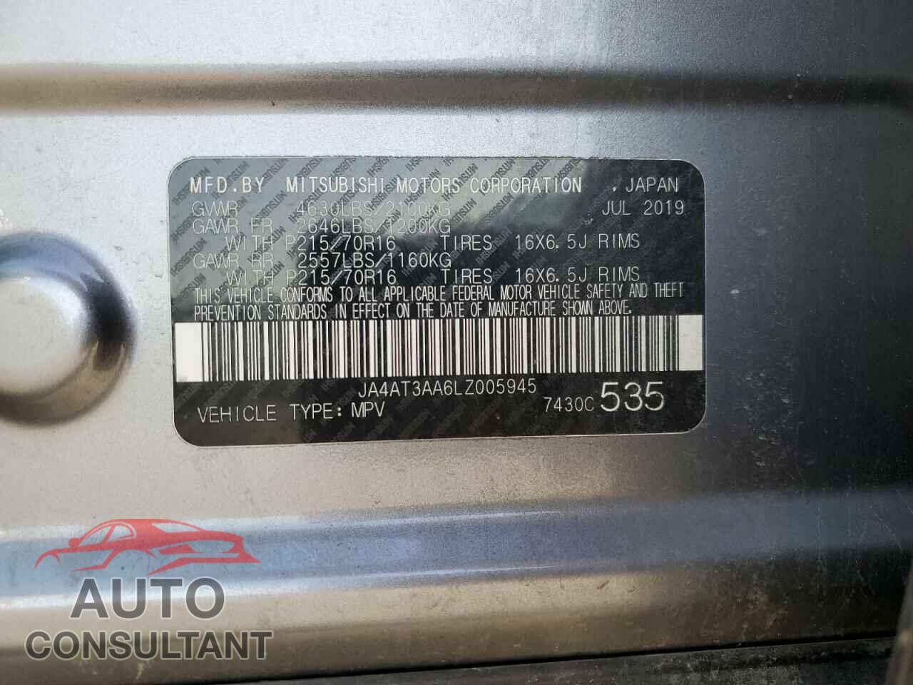 MITSUBISHI ECLIPSE 2020 - JA4AT3AA6LZ005945